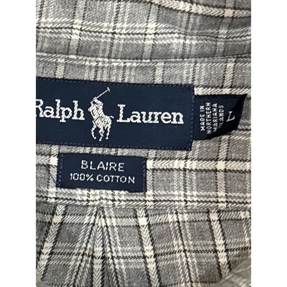 Ralph Lauren long sleeve button-down Blaire gray pony large - Picture 3 of 9